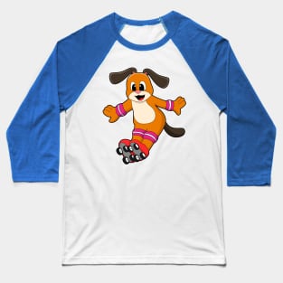 Dog as Skater with Inline skates Baseball T-Shirt